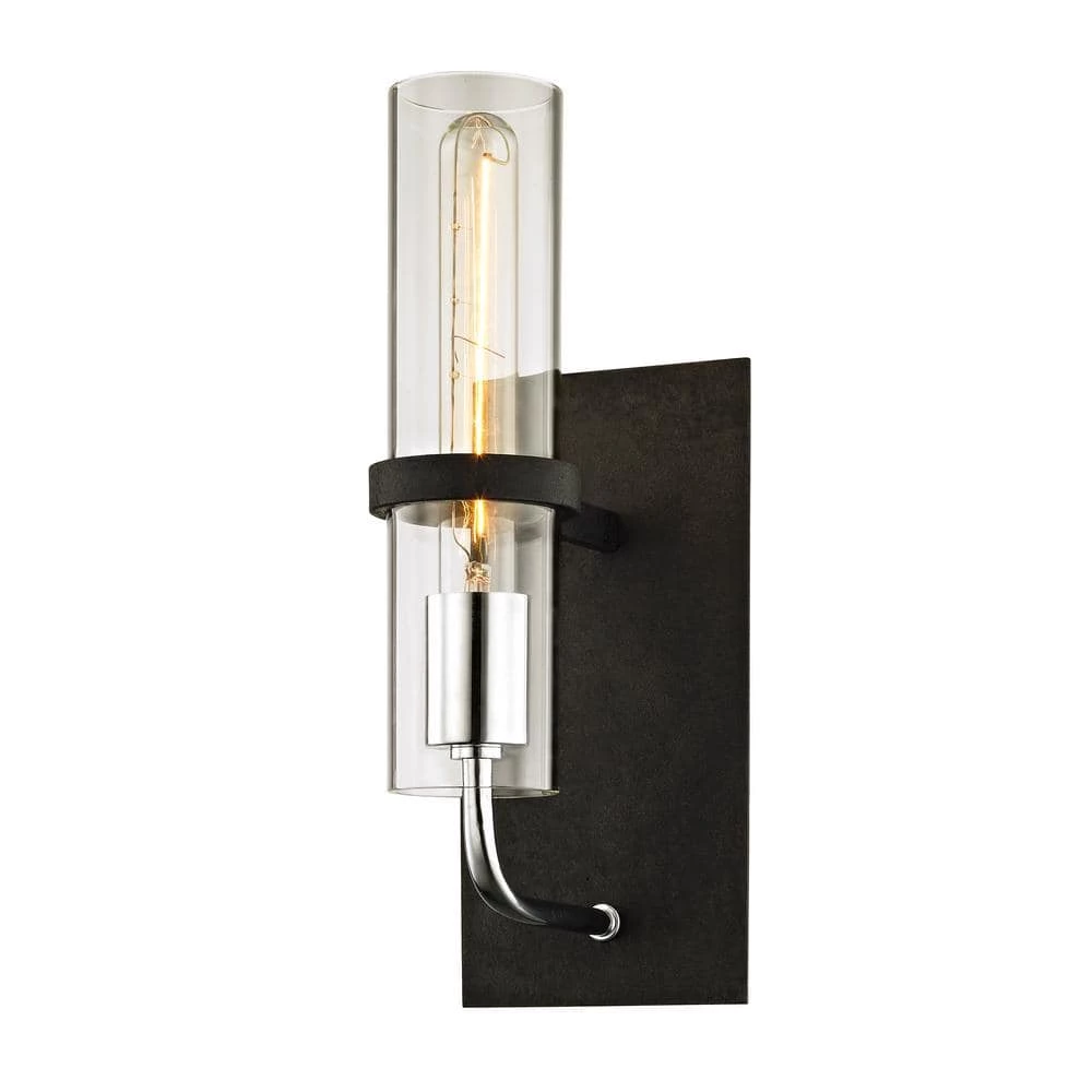 Xavier 1-Light Vintage Iron 13.5 in. H Wall Sconce with Clear Glass by Troy Lighting 3 Xavier 1-Light Vintage Iron 13.5 in. H Wall Sconce with Clear Glass by Troy Lighting