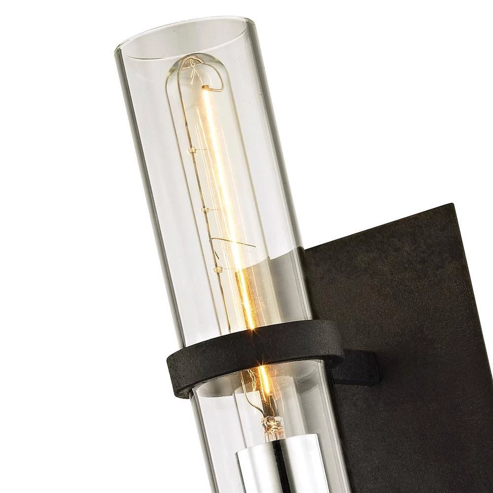 Xavier 1-Light Vintage Iron 13.5 in. H Wall Sconce with Clear Glass by Troy Lighting 10 Xavier 1-Light Vintage Iron 13.5 in. H Wall Sconce with Clear Glass by Troy Lighting - Image 8