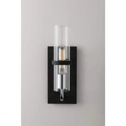 Xavier 1-Light Vintage Iron 13.5 in. H Wall Sconce with Clear Glass by Troy Lighting 13 Xavier 1-Light Vintage Iron 13.5 in. H Wall Sconce with Clear Glass by Troy Lighting -Troy Lighting Sales vintage iron troy lighting wall sconces b6191 c3 1000