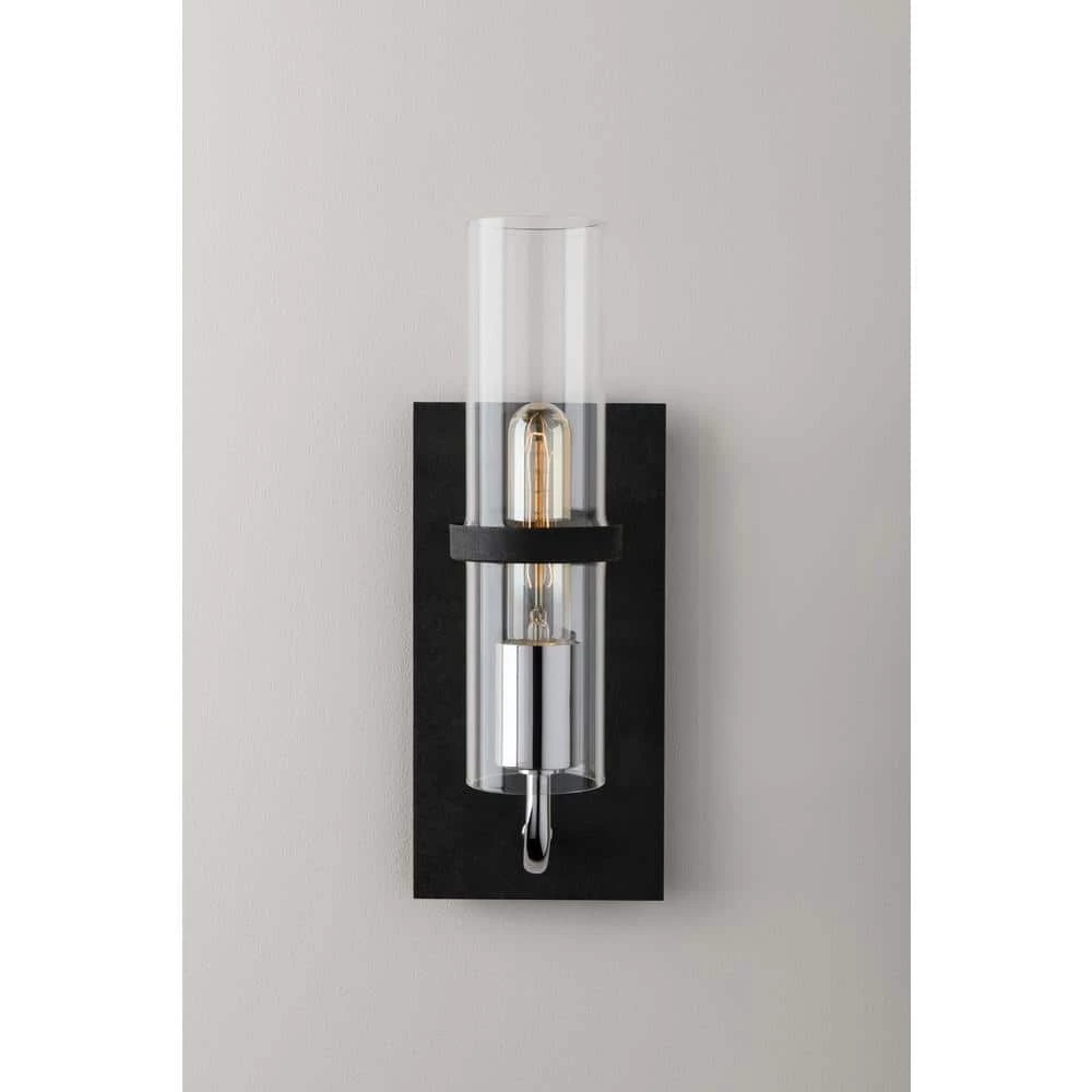 Xavier 1-Light Vintage Iron 13.5 in. H Wall Sconce with Clear Glass by Troy Lighting 6 Xavier 1-Light Vintage Iron 13.5 in. H Wall Sconce with Clear Glass by Troy Lighting - Image 4