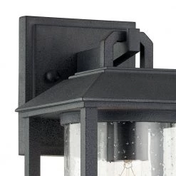 Mccarthy 1-Light Weathered Graphite Wall Sconce with Clear Seeded Glass Shade by Troy Lighting -Troy Lighting Sales weathered graphite troy lighting vanity lighting b7281 1f 1000