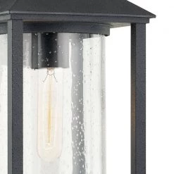 Mccarthy 1-Light Weathered Graphite Wall Sconce with Clear Seeded Glass Shade by Troy Lighting -Troy Lighting Sales weathered graphite troy lighting vanity lighting b7281 4f 1000