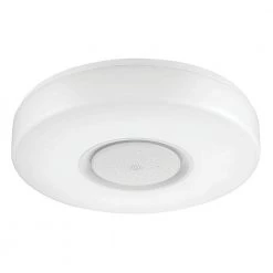 15 in. Adonis White Voice Control Selectable CCT LED Round Ceiling Light Flush Mount by EnviroLite