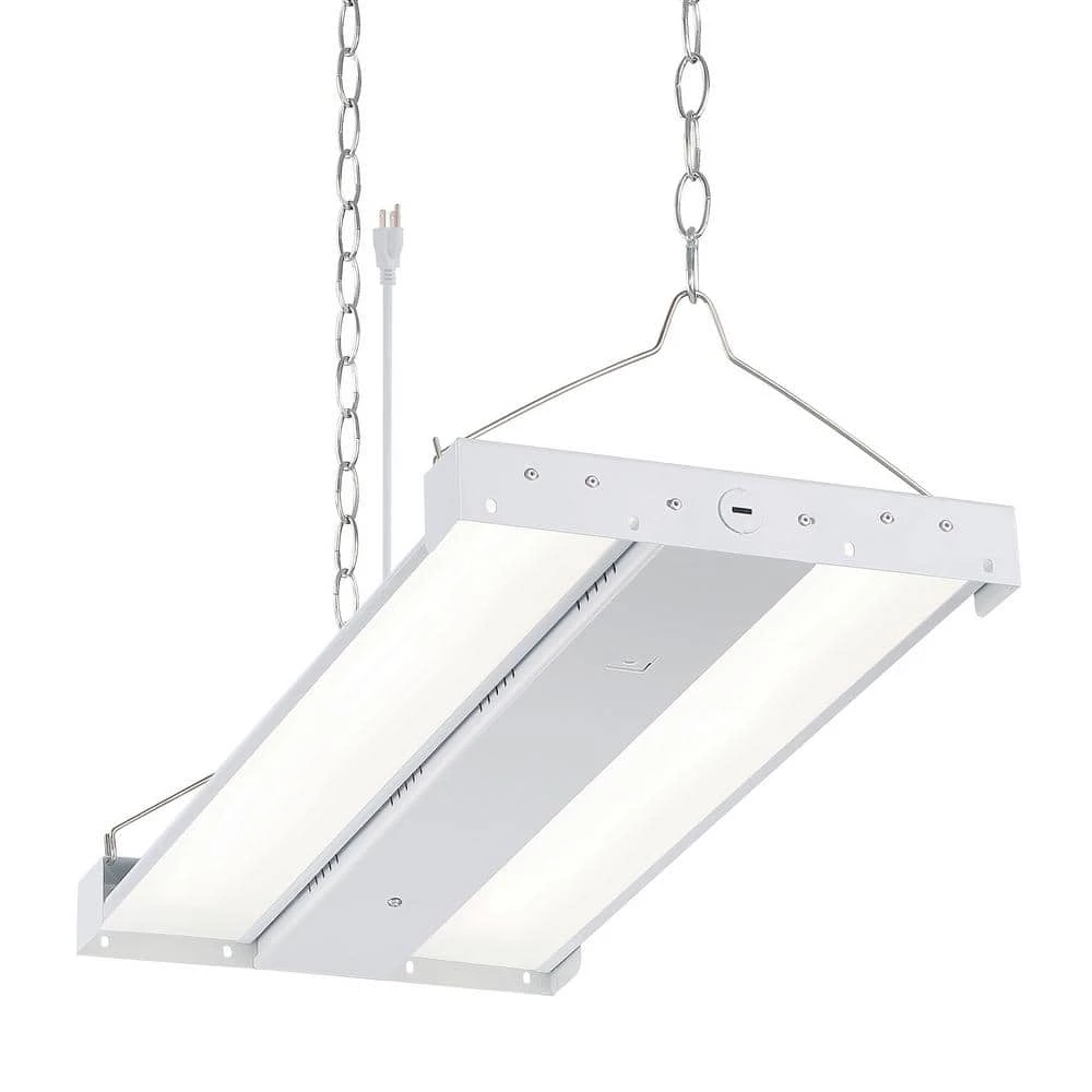 2 ft. 320-Watt Equivalent Integrated LED White Backlit High Bay Hanging Light with 19900 Lumens 5000K by EnviroLite 3 2 ft. 320-Watt Equivalent Integrated LED White Backlit High Bay Hanging Light with 19900 Lumens 5000K by EnviroLite