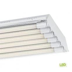 4 ft. 6-Light Fluorescent Multi Volt Gloss White High Bay with Specular Reflector by EnviroLite 15 4 ft. 6-Light Fluorescent Multi Volt Gloss White High Bay with Specular Reflector by EnviroLite -Troy Lighting Sales white envirolite high bay lights hba654upn n 77 1000