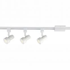 Troy Lighting Sales 17 3.5 ft. Solid White Integrated LED Track Lighting Kit with 3-Small Step Cylinder LED Track Lights by EnviroLite
