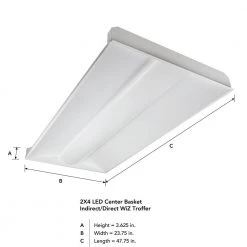 2 ft. x 4 ft. Smart 128-Watt Equivalent Integrated LED White Troffer, Tunable 2700K to 6400K by EnviroLite -Troy Lighting Sales white envirolite troffers evtr24di48dtwp 40 1000