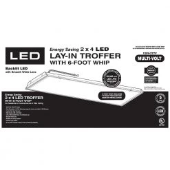 2 ft. x 4 ft. Integrated LED White Troffer with 6 ft. Whip, 4000K by EnviroLite -Troy Lighting Sales white envirolite troffers tr24bl40wdf a0 1000