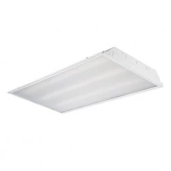 2 ft. x 4 ft. 14-Watt LED White Prismatic Grid Ceiling Troffer with Battery Backup and 1800 Lumen T8 Flex Tubes 5000K by EnviroLite