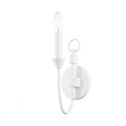 Cate 1 White Wall Sconce by Troy Lighting