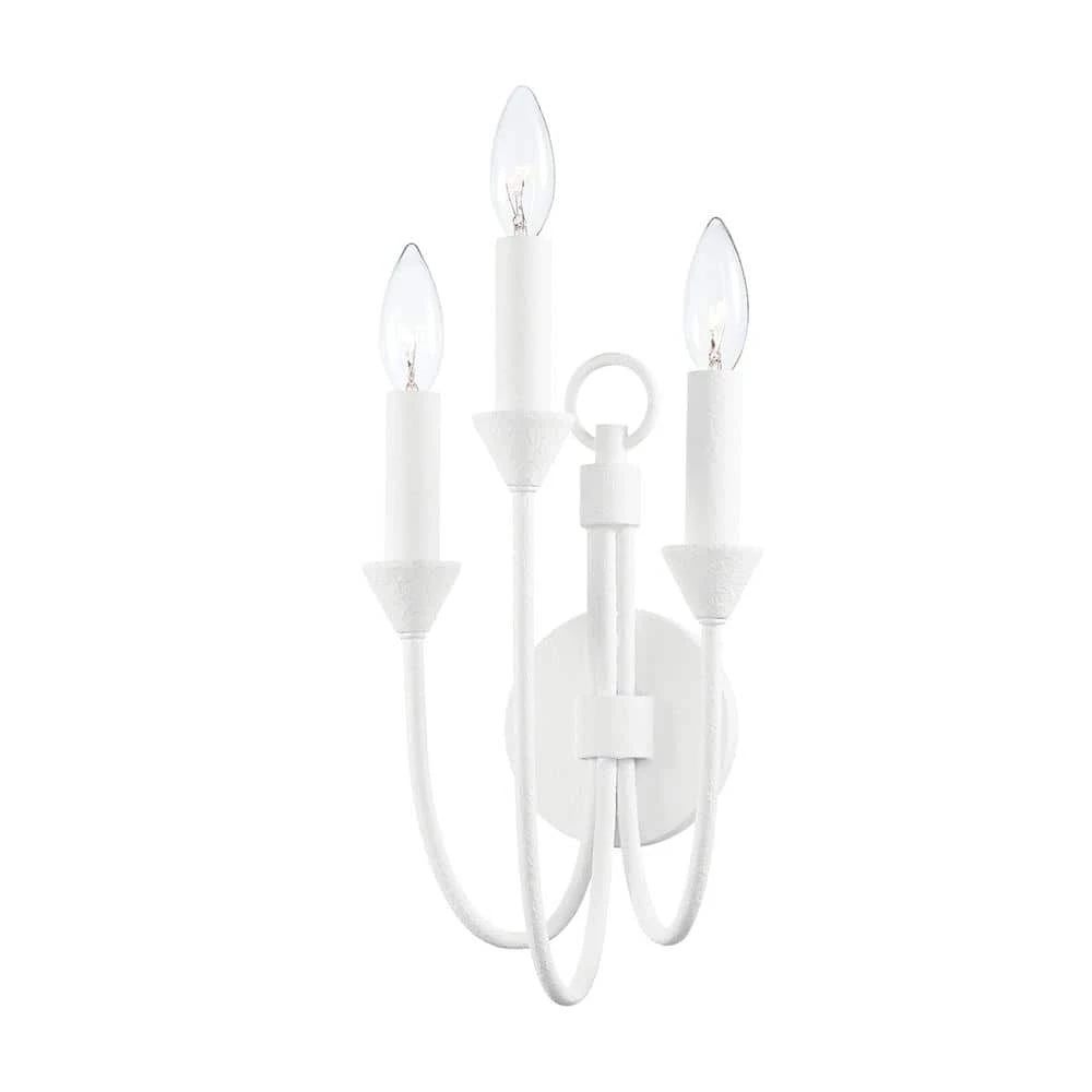 Cate 3 White Wall Sconce by Troy Lighting 3 Cate 3 White Wall Sconce by Troy Lighting