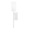 Wallace 1 White Wall Sconce with White Linen Shade by Troy Lighting -Troy Lighting Sales white troy lighting vanity lighting b1041 gsw 64 1000