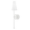 Magnus 1 White Wall Sconce with White Linen Shade by Troy Lighting -Troy Lighting Sales white troy lighting vanity lighting b3691 twh 64 1000
