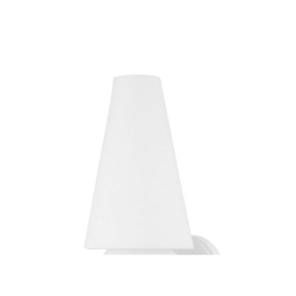 Cassius 1 White Wall Sconce with White Linen Shade by Troy Lighting 4 Cassius 1 White Wall Sconce with White Linen Shade by Troy Lighting - Image 2